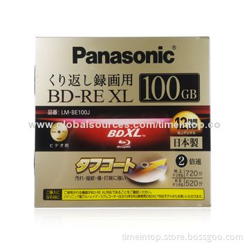 Panasonic LM-BE100J BDXL 100GB BD-RE XL, Blu-Ray Triple Layer Rewritable Disc